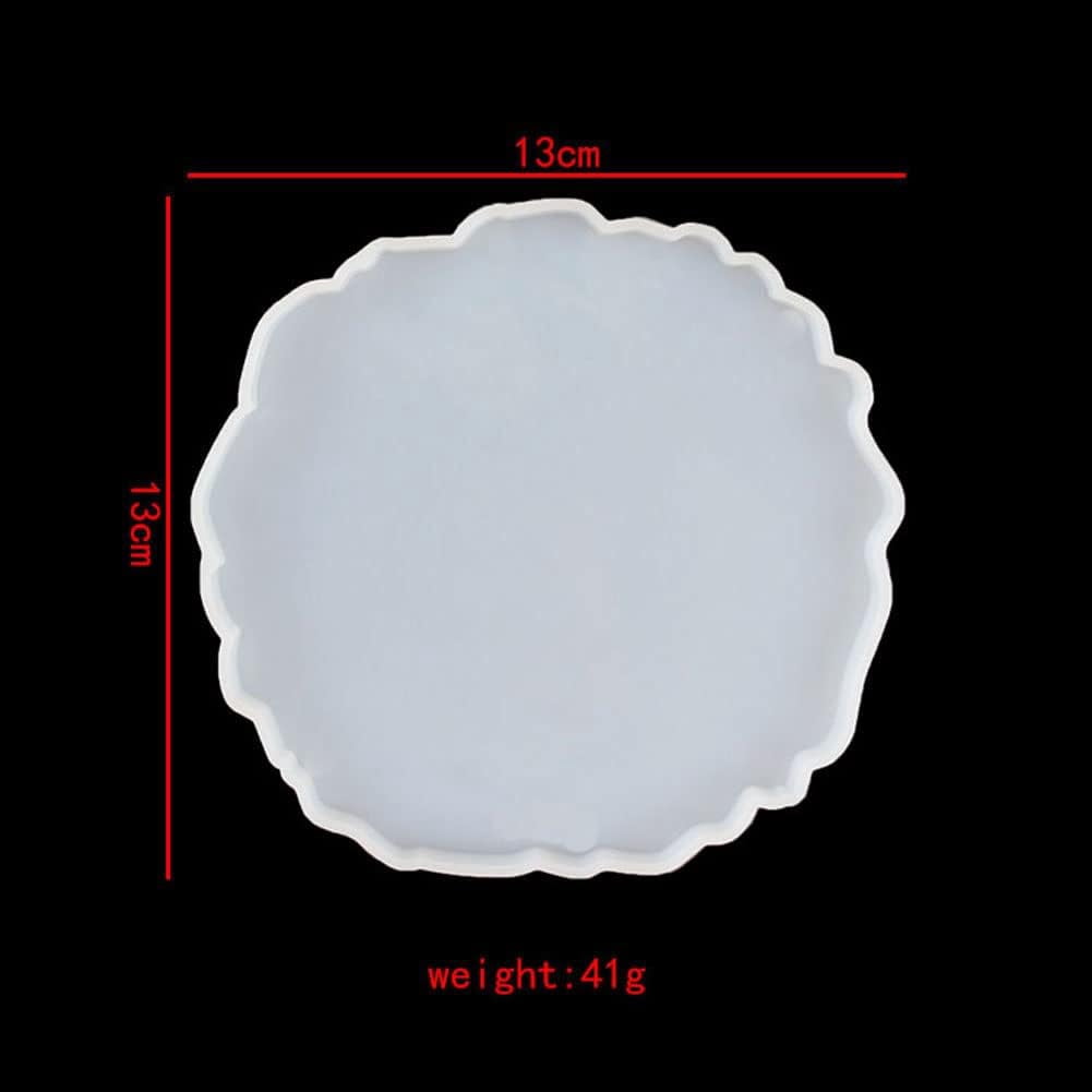 BLESSI 5 Pack Geode Agate Coaster Molds Geode Tray Molds Tray and Coaster Geode Epoxy Silicone Resin Molds Molds 4 Small with 1 Big