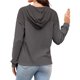 thumbnail image 1 of Sudadera con Capucha para Mujer, Informal, de Punto Gofre, de Larga, con Cordón Ajustable, Ligera, con Capucha Gris Oscuro L, 1 of 8