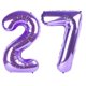 thumbnail image 1 of Globo Kelfuoya, 40 cm, color morado, número 27, lámina de mylar, helio, 1 of 6