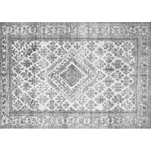 Ahgly Company Indoor Rectangle Persian Gray Traditional Area Rugs, 2' x 4'