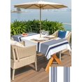 thumbnail image 5 of Outdoor Tablecloth with Umbrella Hole for Patio/Picnic/Party/Camping, Navy Blue Striped Waterproof Table Cloth Rectangle Table Cover Washable, Farmhouse Thin Vertical Stripes Modern (60"x 84"), 5 of 9