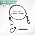 thumbnail image 3 of Uxcell 6-Pack Candado de Seguridad con Cable, Cable de Acero Recubierto de 4.92FT para Equipaje con Doble Bucle, Kit de Cable de Acero Trenzado Resistente a Cortes, 3 of 6