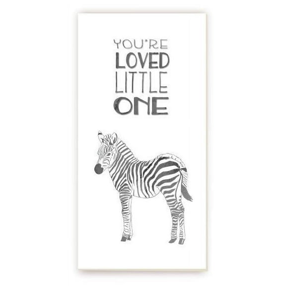 You Are Loved Little One Zebra Rustic Framed Wood Wall Sign 9x18 (Unframed)
