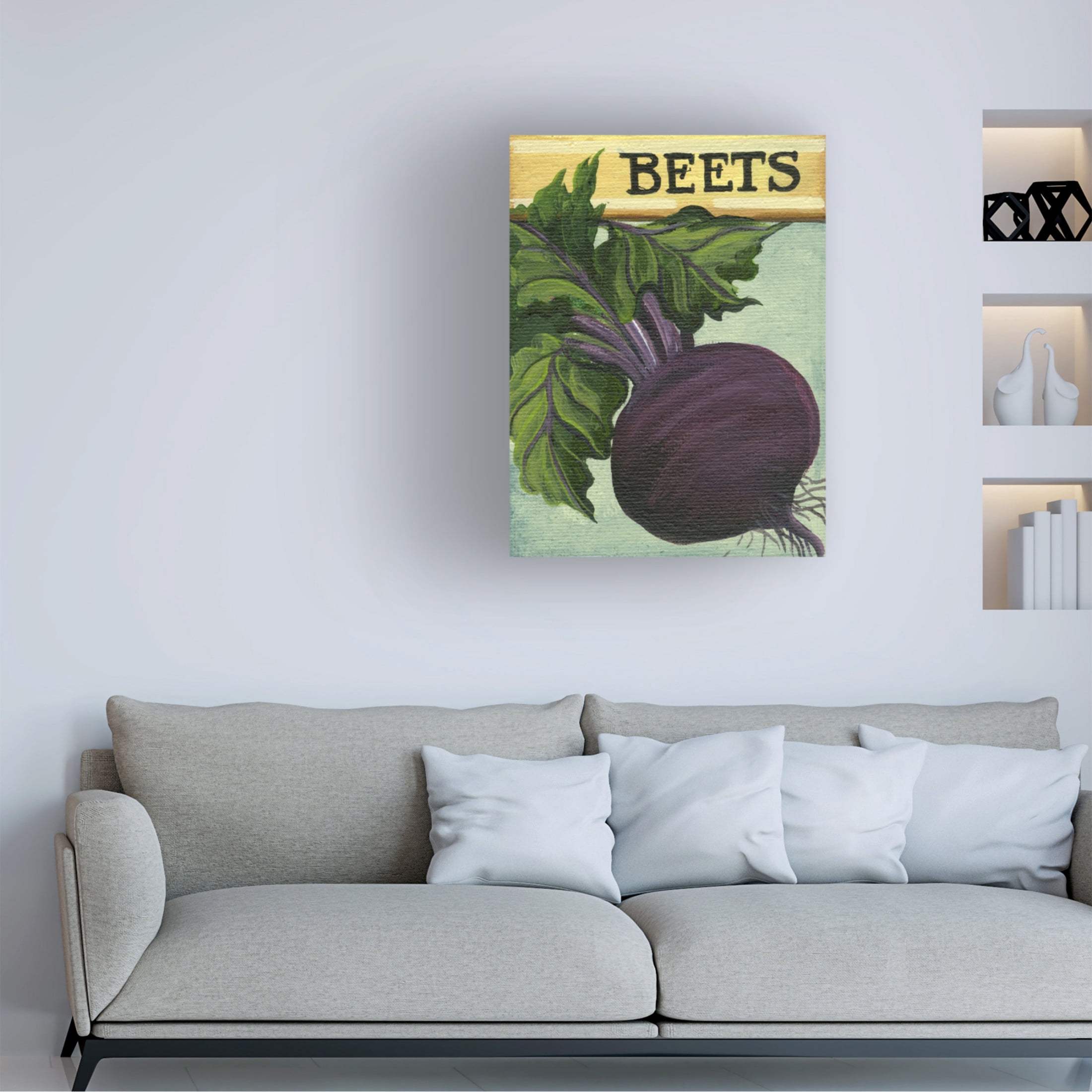 Canvas Wall Art - Debbi Wetzel 'Seed Packets 18 - Beets' Wall Art for Living Room, Bedroom, or Office Décor by Trademark Fine Art - 24 x 32 Inches