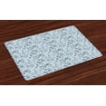 thumbnail image 1 of Ambesonne Vintage Blue Place Mats Set of 4, Fishes and Bubbles, Standard Size, Pale Blue Dark Blue, 1 of 4