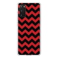 thumbnail image 1 of DistinctInk Clear Shockproof Hybrid Case for Galaxy S20 ULTRA / 5G (6.9" Screen) - TPU Bumper, Acrylic Back, Tempered Glass Screen Protector - Black Red Stripes - Stripes Pattern, 1 of 2