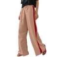 thumbnail image 2 of Wutalume Wide Leg Pants for Women Summer Casual, Flowing Beach Trousers with Elastic Waist for Vacation, Cruise, Holiday,Beige L, 2 of 5