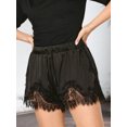 thumbnail image 5 of LMLYSoH Women's Mini Shorts Lace Patchwork Drawstring Elastic Waist Casual Summer Lounge Shorts, 5 of 9