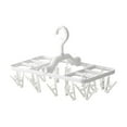 thumbnail image 2 of Clothes Drying Racks Foldable Clip Hangers Drip Hanger Plastic with Drying Clips Wind-Proof Hook Underwear Hanger for Socks Bras, 2 of 7