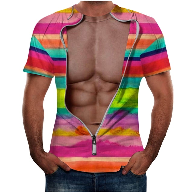 Qertyioot T-Shirt d'Entraînement pour Hommes Liquidation T-Shirts d'Été Décontractés Col Rond Manches Courtes pour Hommes