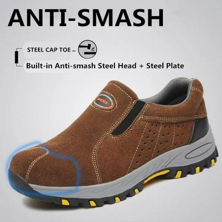 Meigar Men's Steel Toe Safety Shoes Work Sneakers Anti-Slip Hiking Climbing (Best Beginner Climbing Shoes)