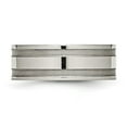 thumbnail image 3 of Chisel Titanium Brushed and Polished 8mm Grooved Band, 3 of 7
