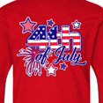 thumbnail image 4 of Inktastic 4th of July Fireworks Stars and American Flag Long Sleeve Youth T-Shirt, 4 of 5