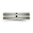 thumbnail image 3 of Chisel Titanium Brushed and Polished 6mm Grooved Band, 3 of 7