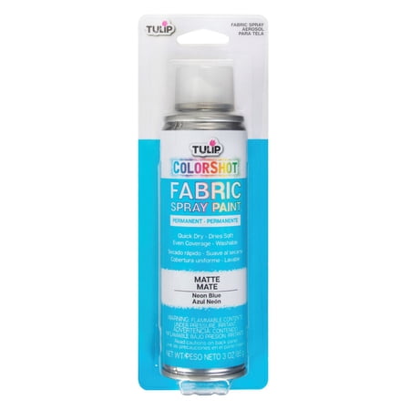 Tulip Color Shot Instant Fabric Spray Paint, 3 fl. Oz. Neon Blue, Quick Dry and Permanent