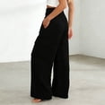 thumbnail image 6 of GUACER Womens Cargo Pants Smocked High Waist Wide Leg Trousers with Flap Pockets Outdoor Casual Loose Pants, 6 of 6