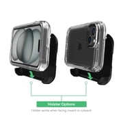 onn Rugged Phone Case with Holster for iPhone 17e / iPhone 16e / iPhone 15 / iPhone 14 / iPhone 13 - Clear