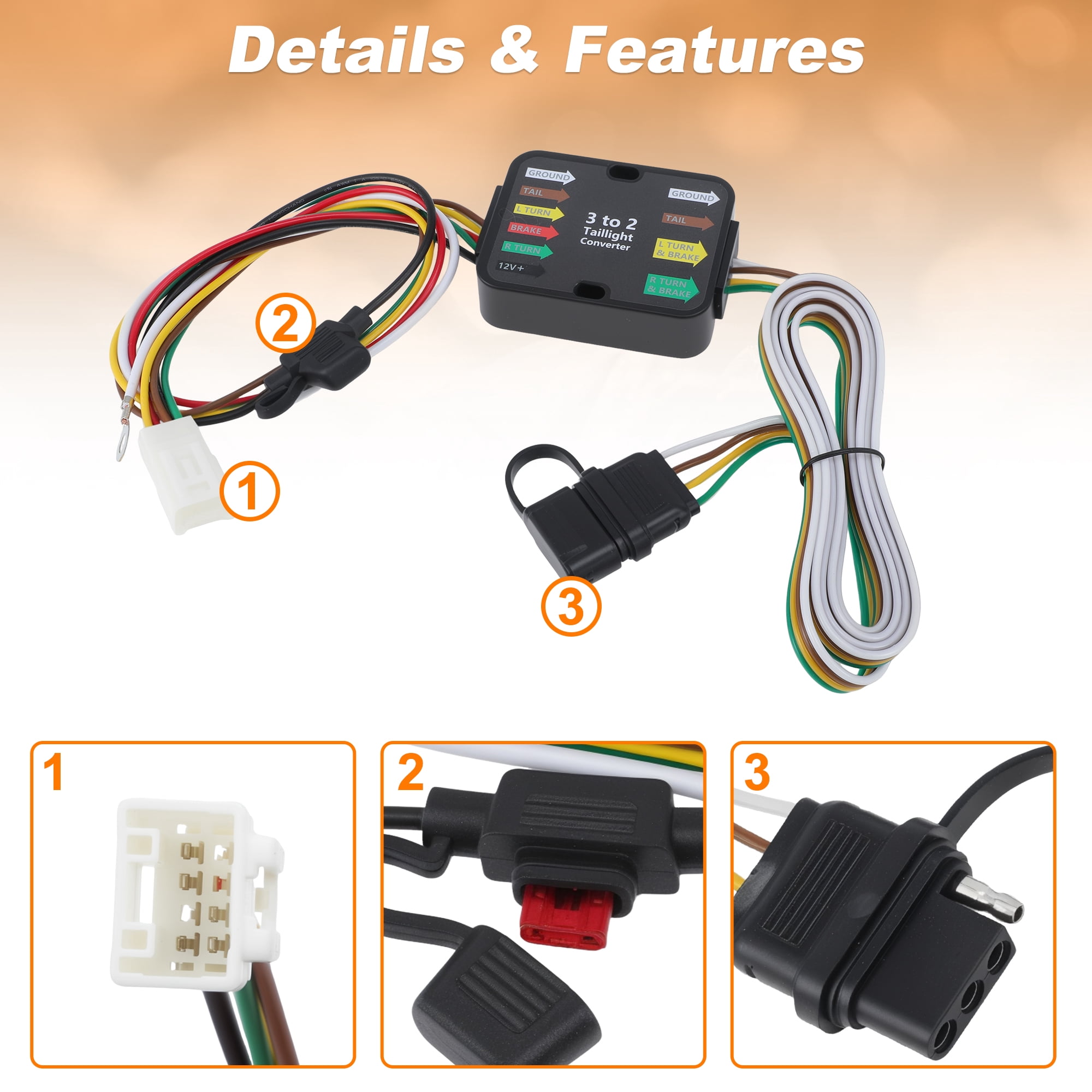 Unique Bargains 4-Pin Trailer Wiring Harness for Toyota Sienna 2021 2022 2023 2024