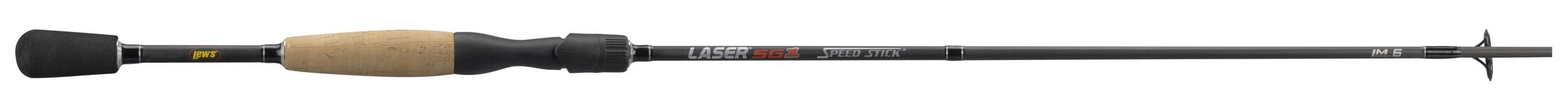 Lew's Laser SG1 Spinning Fishing Rod, 6-Foot 6-Inch 1-Piece Rod, Medium-Heavy Power, Black