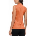 thumbnail image 3 of MoFiz Women's Golf Polo Sleeveless Shirt Quick Drying Casual Workout Tops Shirts Orange XS, 3 of 7