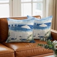 thumbnail image 3 of Summer Beach Throw Pillow Cover Sun Umbrella Ship Cotton Linen Cushion Cover Throw Pillow Case with Invisible Zipper for Couch Sofa Bed Chair Car 24x24 Inch, 3 of 9