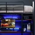 X Rocker Gaming Bunk Bed, Metal, Shelves, Twin, Black