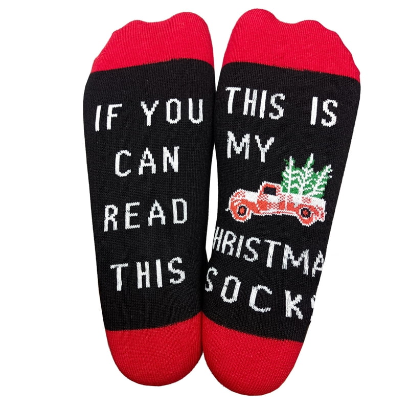 If You Can Read This Fine Unisex Letter Tube Christmas Middle Elastic Crew Socks If You Can Read This Fine Unisex Letter Tube Christmas Middle Elastic Crew Socks
