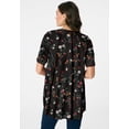 thumbnail image 4 of Roaman's Women's Plus Size Angelina Crinkle Crepe Y-Neck Short Sleeve Tunic, 4 of 6
