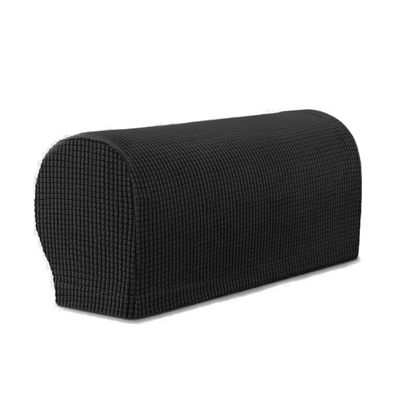 Firefly Hope 2Pcs Soft Plush Stretch Armrest Covers, Spandex Couch Sofa Arm Covers, Furniture Protector Slipcovers for Recliner & Armchair, Black