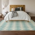 thumbnail image 6 of Addison Rugs Mayfield Washable Transitional Diamonds Teal Rectangle Rug, 3' x 5', 6 of 6