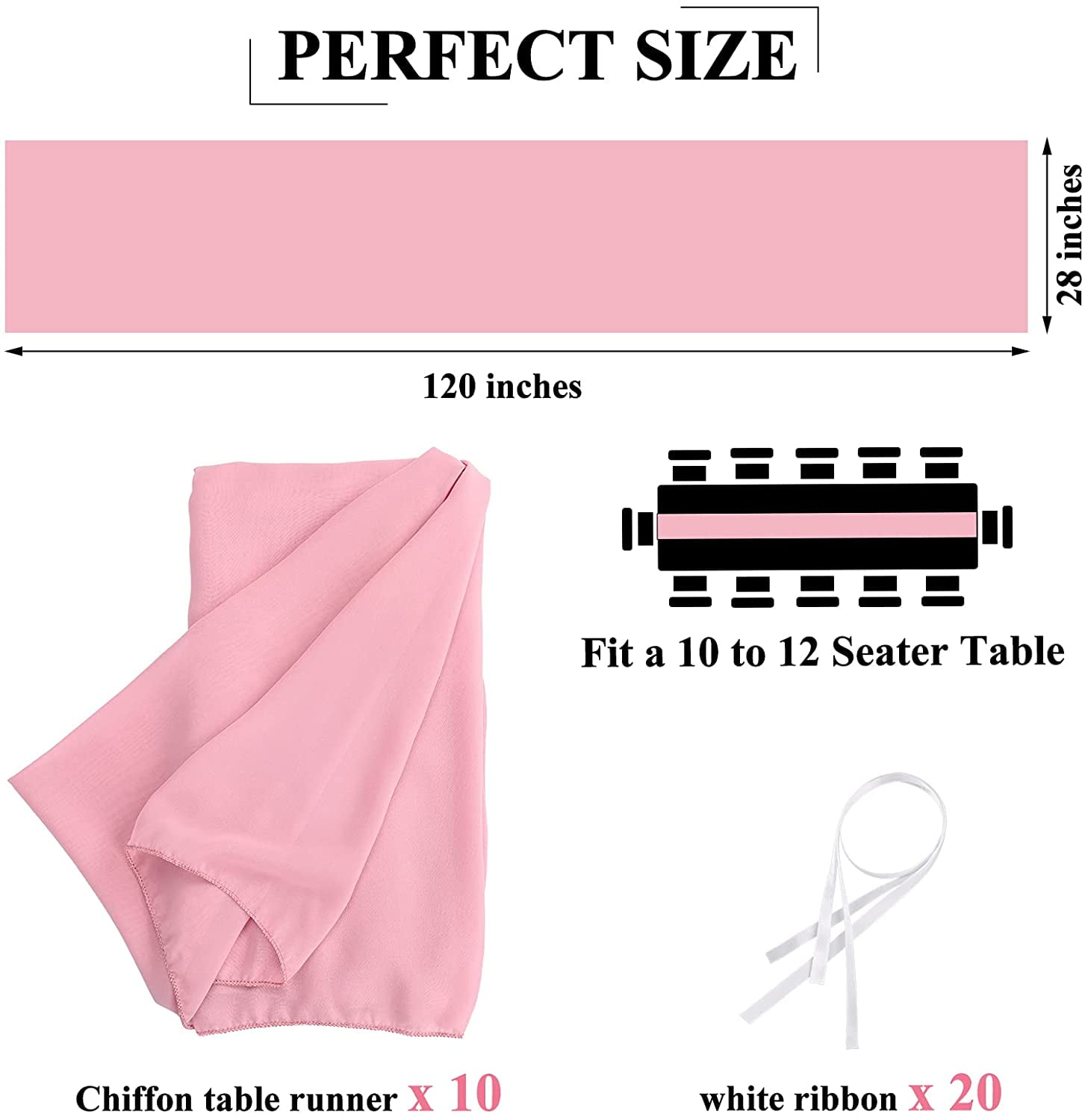 Table Runner Sheer Chiffon Table Runner 