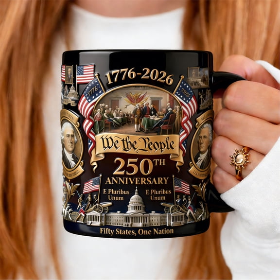 250th Anniversary Coffee Mug 1776–2026 Patriotic 350ml Ceramic Commemorative Cup, Independence Day Drinkware Gift for Men Couples Lovers, July 4th American Celebration Mug
