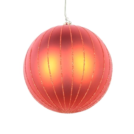 Vickerman 5 Burnished Orange Matte Glitter Ball Christmas Ornament 4 pieces per bag
