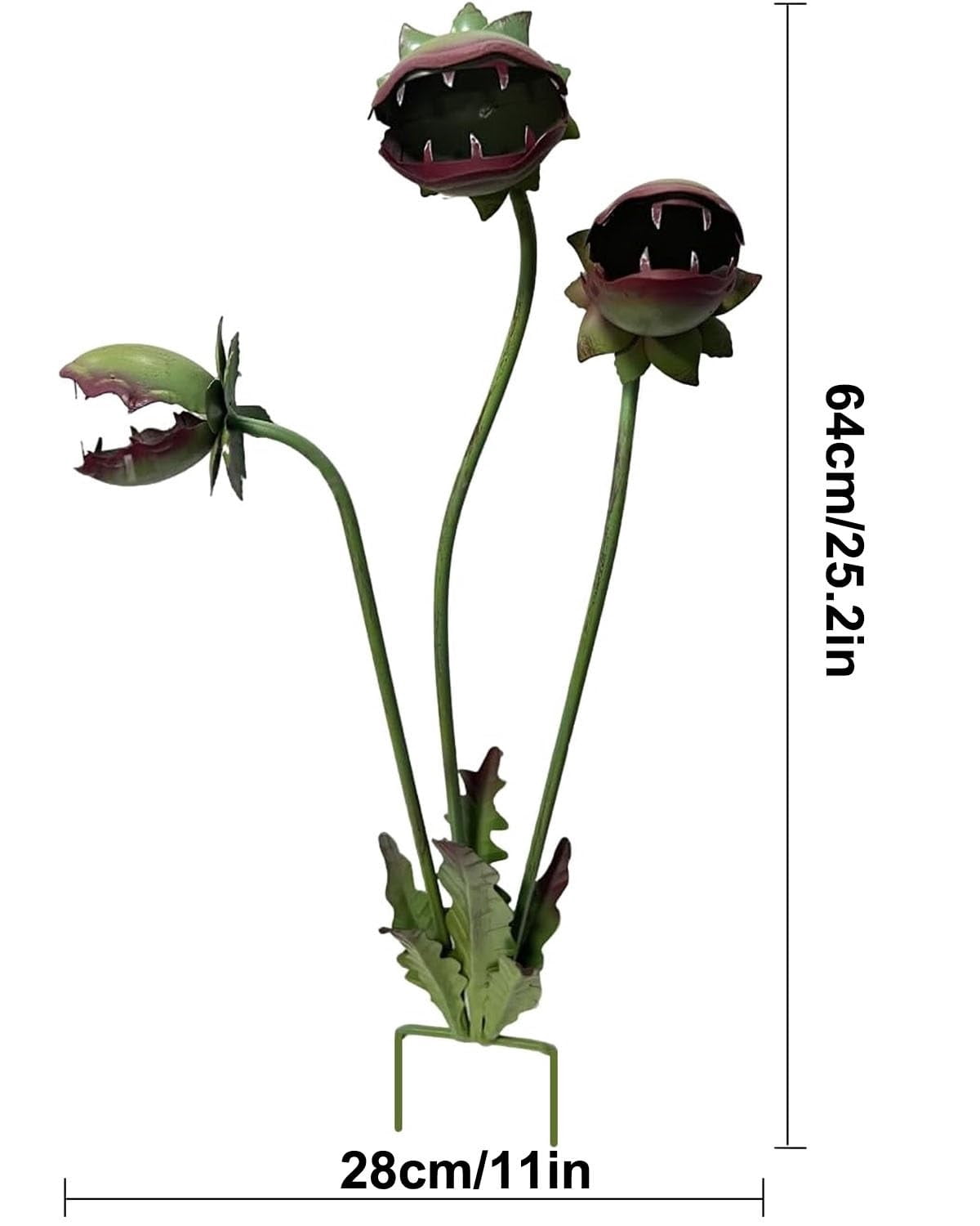 2026 Whimsical Metal Carnivorous Plant Garden Stake, Handmade 25inch Large Venus Flytrap Monster Plant Sculpture Yard Art Decor, Unique Quirky Gift for Lawn Patio Beds, Planters Decoration