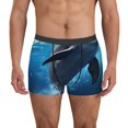 thumbnail image 1 of Balery Ice Blue Ocean Cute Dolphin Calzoncillos bóxer para hombre, ropa interior de algodón suave y transpirable con cinturilla de nailon-Large, 1 of 5