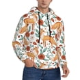 thumbnail image 2 of Naloa Foxes and Floral Harmony Men's Casual Hooded Collar Drawstring Hoodies Pullover Sweatshirts Casual Long Sleeve Shirts-4X-Large, 2 of 7