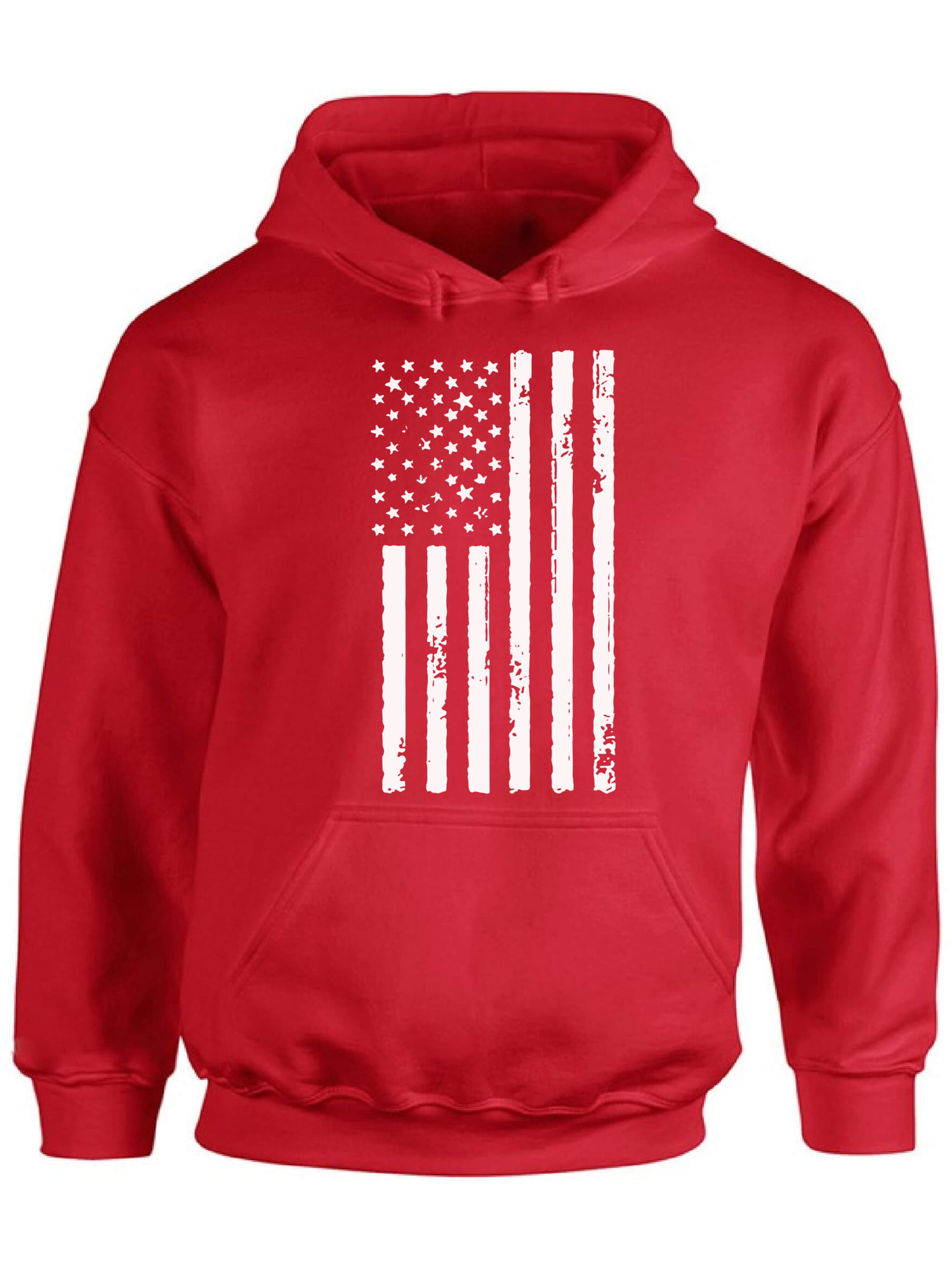 Awkward Styles Unisex USA Flag Patriotic Hoodie Hooded Sweatshirt White Independence Day 4th of July 