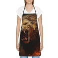 thumbnail image 3 of Rocae Cool Flame Lion A for Kitchen Aprons for Women Adjustable Cooking Kitchen Chef Apron for Men with Pockets, 3 of 7