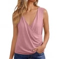 thumbnail image 5 of Cilsoka Womens Summer V Neck Wrap Tank Tops Casual Dressy Ruched Vest Tops Slim Fit Work Sleeveless Shirts, 5 of 6