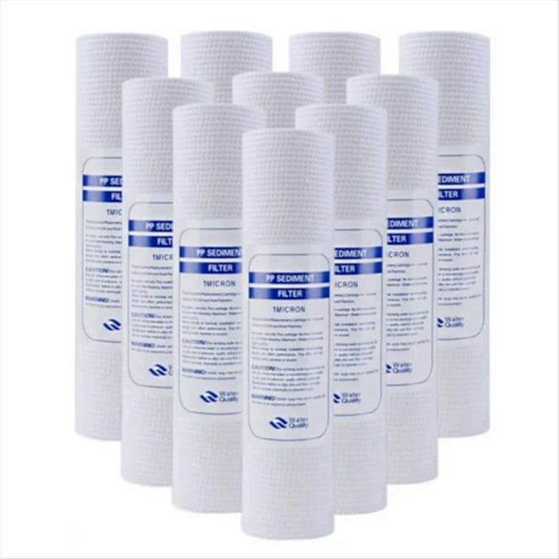 10 Unidades de Filtro de Agua Universal, Cartucho de Filtro de AlgodóN PP, Filtros de Agua para Sedimentos, Material de Polipropileno, 1 MicróMetro