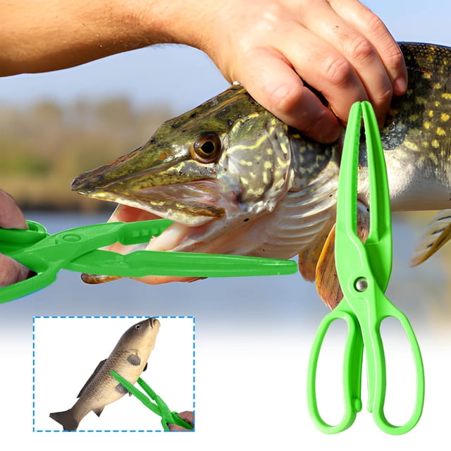 Birdeem Fishing Clamp,Fish Pliers with Floating Design for Safe Fish Control,Lightweight Plastic Scissors-Type Tool,Portable and Compact 9.8 X 3.1 Inches