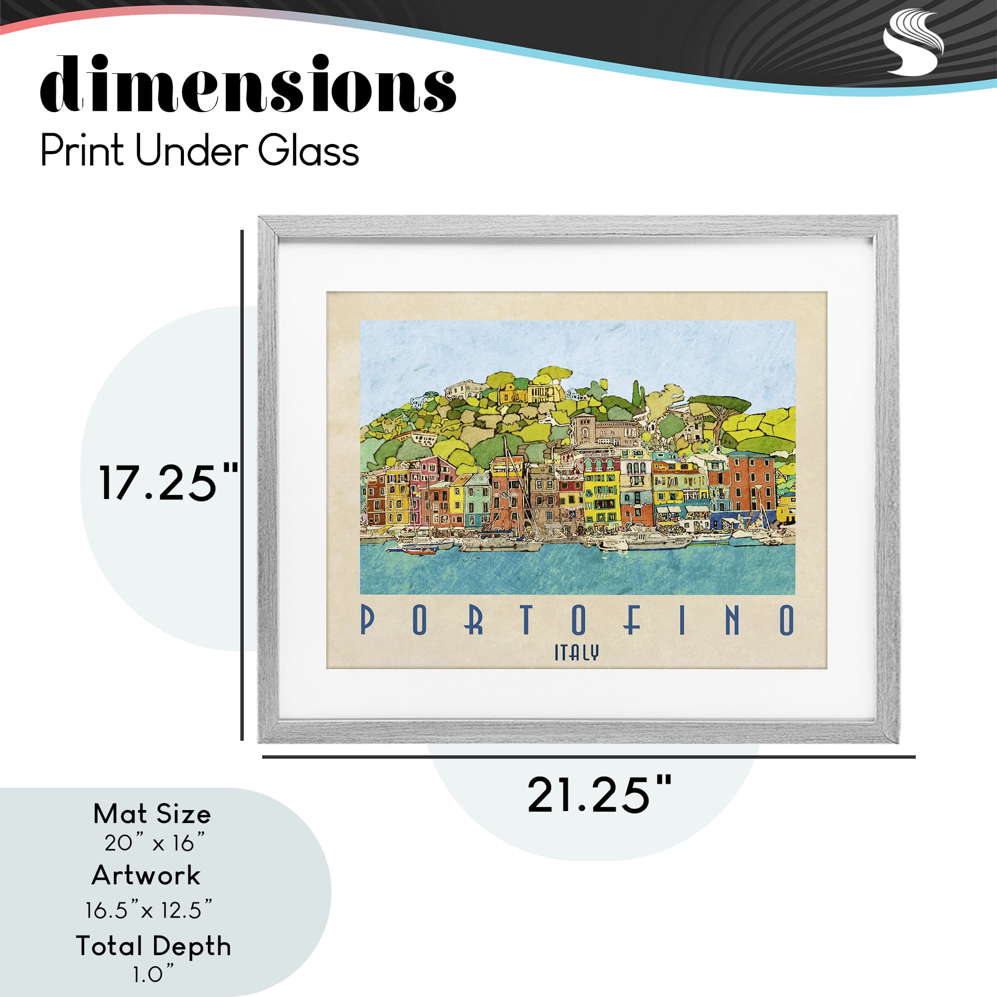 Stupell Industries Portofino Architecture Poster Gray Framed Print Under Glass, design by Ynon Mabat