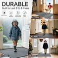 thumbnail image 4 of QiCaiJia Front Door Mat 24"x71", Gray Absorbent Muddy Dirt Resist Washable Non Slip Low-Profile Indoor Doormat, Easy Clean Welcome Entryway Door Mats, 4 of 8