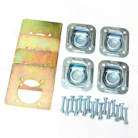 Gripon (Pack of 4) - Recessed Tie Down Anchor with Backer Plate and Carriage Bolts Included (2,000 lb. WLL)