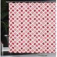 thumbnail image 3 of Ambesonne Geometric Shower Curtain, Red Polka Dots Circles, 69"Wx84"L, Dark Coral White Blush, 3 of 4