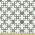thumbnail image 1 of Abstract Fabric by the Yard, Continuous Nostalgic Flower Motifs Illustration Print on Plain Backdrop, Decorative Upholstery Fabric for Chairs & Home Accents, White and Sea Green by Ambesonne, 1 of 5