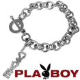 thumbnail image 4 of Playboy Bracelet Bunny LOVE Charm Toggle Clasp Swarovski Crystals Platinum Plated, 4 of 5