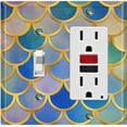 thumbnail image 1 of Metal Light Switch Plate Outlet Cover Mermaid Blue MER003, 1 of 13