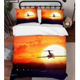 thumbnail image 3 of 3D Sunset Sky Plane Taking Off Funda de edredón Set Ropa de Cama Funda Nórdica, 3 of 3