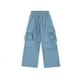 thumbnail image 3 of VBVC Women's Y2K Baggy Cargo Pants,High Waist Parachute Trousers For Women,Ladies Wide Leg Streetwear with Drawstring Pockets,Blue,Size S, 3 of 3